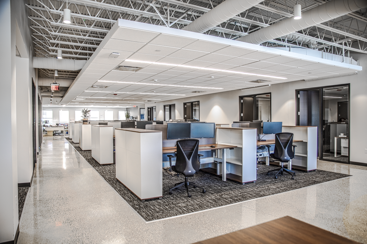 Open office workspaces at 3113 Woodcreek Drive